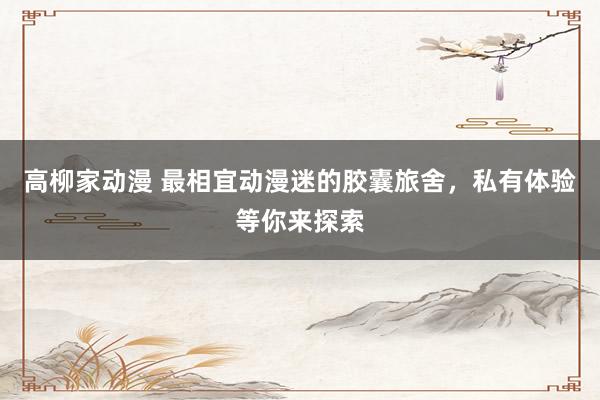 高柳家动漫 最相宜动漫迷的胶囊旅舍，私有体验等你来探索