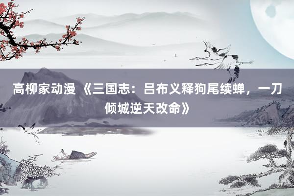 高柳家动漫 《三国志：吕布义释狗尾续蝉，一刀倾城逆天改命》