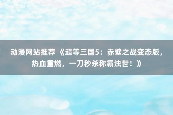 动漫网站推荐 《超等三国5：赤壁之战变态版，热血重燃，一刀秒杀称霸浊世！》