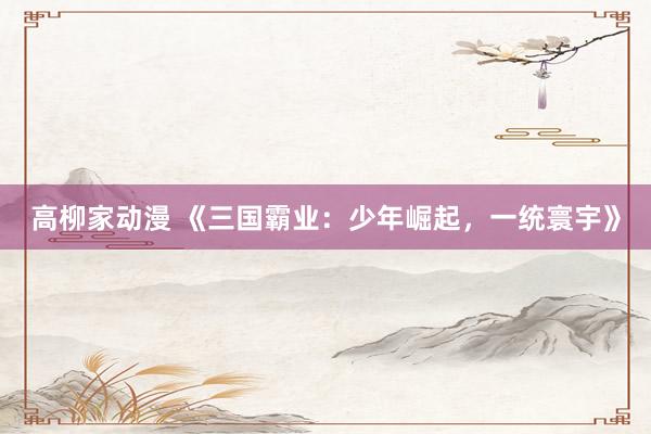 高柳家动漫 《三国霸业：少年崛起，一统寰宇》