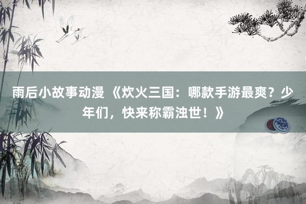 雨后小故事动漫 《炊火三国：哪款手游最爽？少年们，快来称霸浊世！》