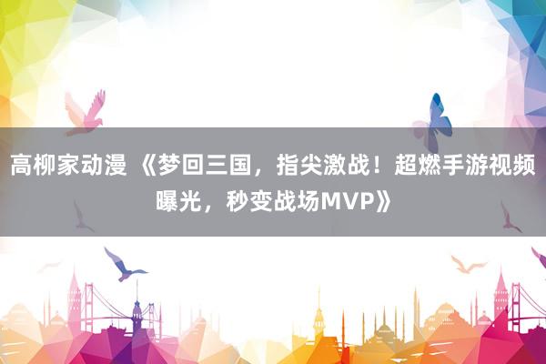 高柳家动漫 《梦回三国，指尖激战！超燃手游视频曝光，秒变战场MVP》