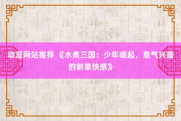 动漫网站推荐 《水煮三国：少年崛起，意气兴盛的割草快感》