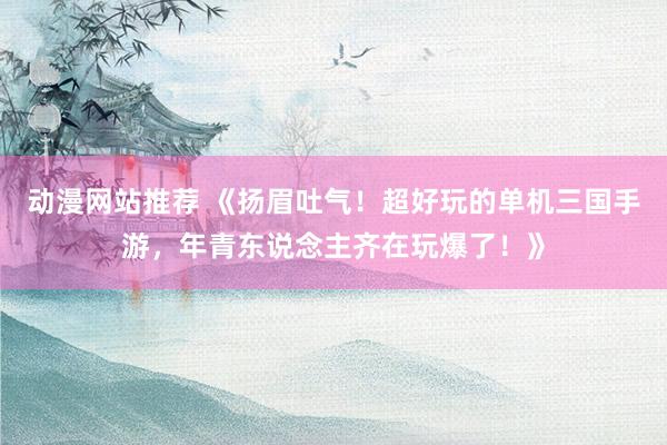 动漫网站推荐 《扬眉吐气！超好玩的单机三国手游，年青东说念主齐在玩爆了！》